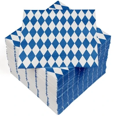 Afbeelding van Heku 30243 B: servetten, 3 laags, 33 x cm, Beiers blauw, 100 stuks