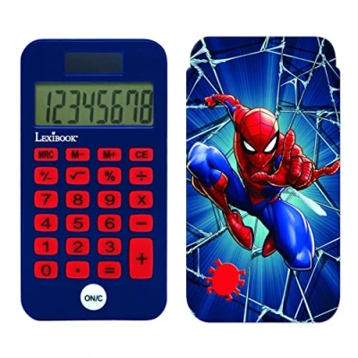 Image de Lexibook C45SP Calculadora de Bolsillo Spider Man, Funciones clásicas y avanzadas, Cubierta Protectora rígida, con batería, Azul/Rojo, Color