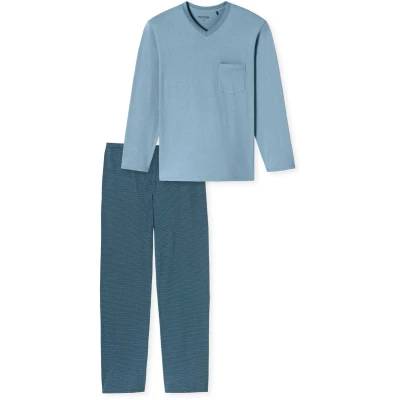 Afbeelding van Schiesser Comfort Essentials Pyjama, Heren, Maat: 56, Blaugrau