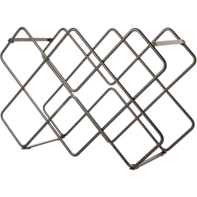 Afbeelding van Present Time Wijnrek Diamonds Zwart 40,5x15,5x27,5cm Luxe