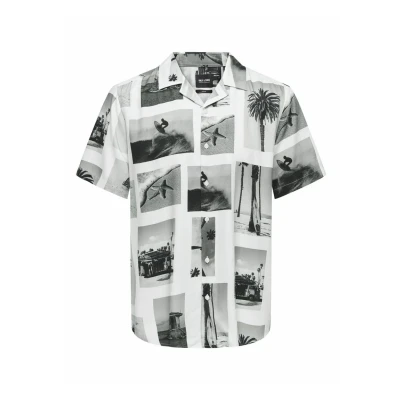 Afbeelding van Only &amp; Sons Chemise Overhemd, Heren, Maat: Small, Bright white