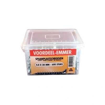 Afbeelding van Deltafix spaanplaatschroef platkop / kruiskop verzinkt 4.0 x 30 mm 600 st.
