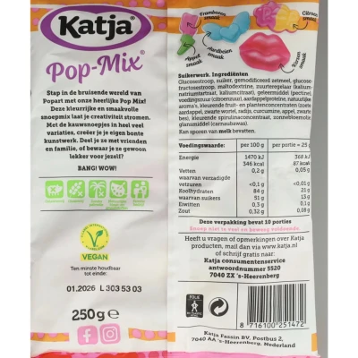 Afbeelding van Katja Pop mix snoep, van chewy gums met fruitsmaken, zak 250 g