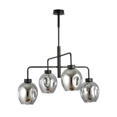 Afbeelding van Hanglamp Lukka, 4 lamps, zwart/grafiet