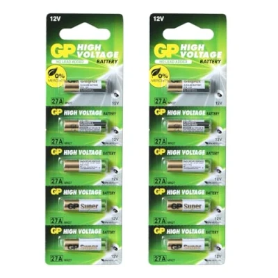 Afbeelding van Batterijen A27 12V (27A MN27 V27A) 12 Volt, 10 stuks (2 verpakkingen met 5 batterijen), GP batterijen, hoge prestaties en extra lange levensduur