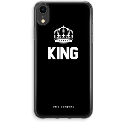 Afbeelding van Case Company® hoesje geschikt voor iPhone XR King zwart Soft Cover Telefoonhoesje Bescherming aan alle Kanten en Schermrand
