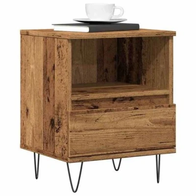 Image de vidaXL Table de chevet vieux bois 40x35x50 cm d’ingénierie857376