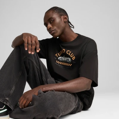 Afbeelding van Porsche Legacy T shirt met graphic 2 voor Heren, Zwart, Maat L PUMA