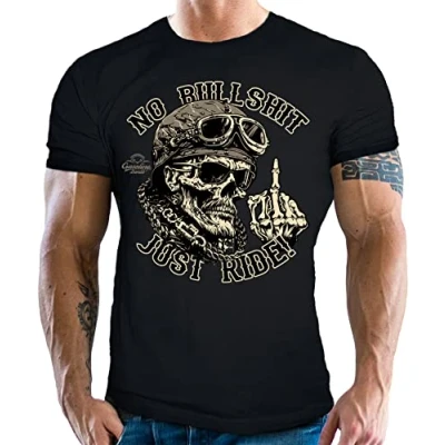 Afbeelding van Gasoline Bandit Biker Racer Old School Gentleman motorshirt, zwart.