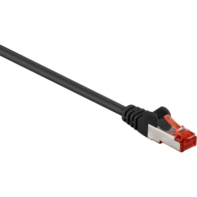 Afbeelding van goobay Verbindingskabel RJ 45 (M) naar 15 cm SFTP, PiMF CAT 6 halogeenvrij, gevormd, zonder haken zwart