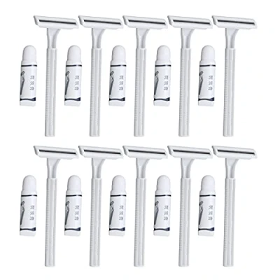 Afbeelding van Wegwerp Scheerset, 10 Stuks Scheerset Dubbele Rand Veiligheid Scheerapparaat Set voor Hotel Reizen