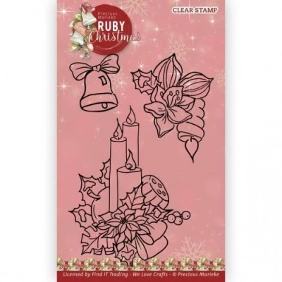 Afbeelding van Clear Stamps Precious Marieke Ruby Christmas Candles