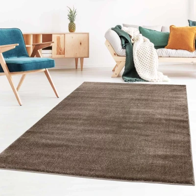 Afbeelding van Effen Vloerkleed Velours Gala Bruin 120x170 Cm