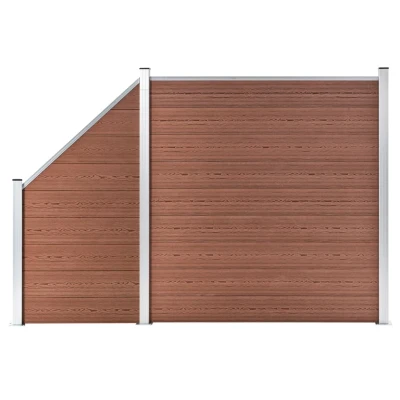Afbeelding van Schuttingset 1 vierkant en schuin 273x186 cm HKC bruin