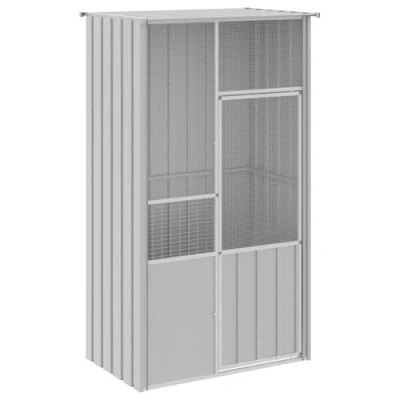 Afbeelding van vidaXL Vogelkooi 115x78x200 cm gegalvaniseerd staal grijs
