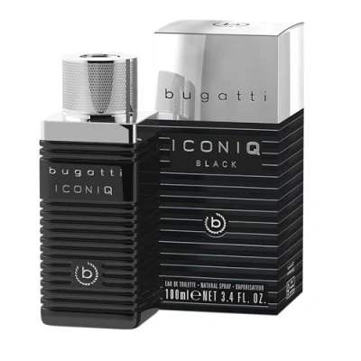 Afbeelding van bugatti Iconiq Black herengeur 100 ml, houtachtig, amber, kruidig, met complexe noten van kardemom, sandelhout, lavendel en barnsteen, onmiskenbaar donker eau de toilette voor