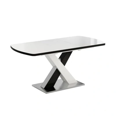 Afbeelding van Vicco Chinto Eettafel 120 x 80 cm Uitschuifbaar Zwart/wit