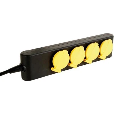 Afbeelding van 4 voudige stekkerdoos ip44 penaarde Velleman
