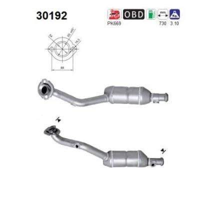Afbeelding van AS 30192 Katalysator 730mm RENAULT: CLIO 2