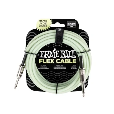 Image de Ernie Ball Flex Câble pour outils, droit/droit, 6.1m, brille dans l&#039;obscurité