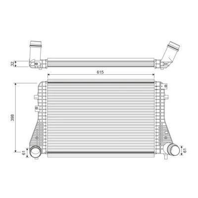 Afbeelding van VALEO 818372 Intercooler Aluminium Zonder sensor VOLKSWAGEN: GOLF 6