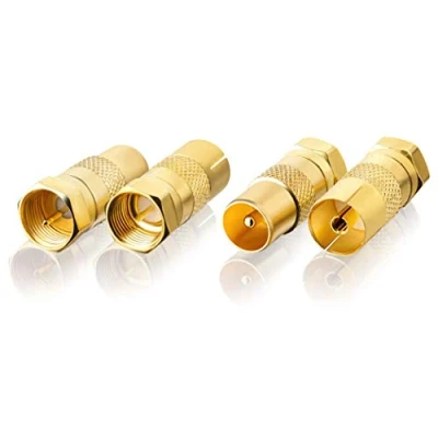 Afbeelding van SEBSON Satellietantenne adapterset 2x F stekker naar coaxstekker (IEC), coaxiale bus (IEC) Antennekabeladapter