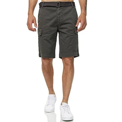 Afbeelding van Tazzio Cargoshorts voor heren, met afneembare riem, A200, Antraciet