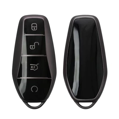 Afbeelding van kwmobile autosleutel hoesje geschikt voor BYD Atto 3 / Han Tang Dolphin Yuan Seal hoes TPU behuizing Beschermende auto sleutel case Sleuteletui in mat zwart