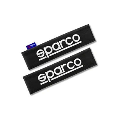 Image de Sparco Lot de 2 coussinets ceinture SPC en polyester noir universels