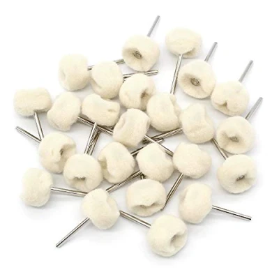 Afbeelding van KiKiHong 25 stuks wollen polijstschijven met schacht voor Dremel Rotary Tools