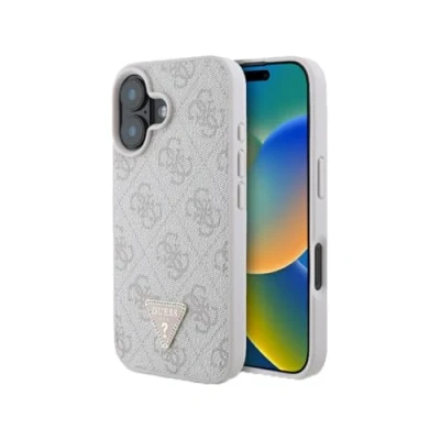 Afbeelding van Guess GUHCP16SP4TDPP iPhone 16 6.1&quot; roze/roze hardcase Leer 4G Triangle Strass