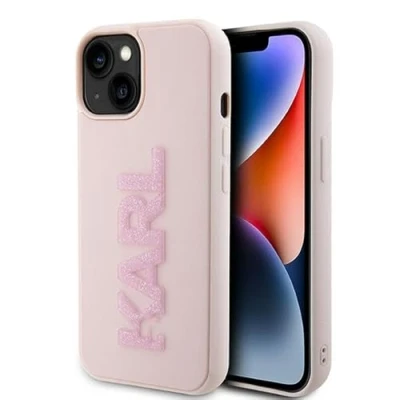 Afbeelding van iPhone 15 Plus Backcase hoesje Karl Lagerfeld Effen Roze TPU (Zacht)