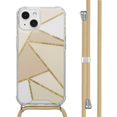 Afbeelding van imoshion Hoesje Geschikt voor iPhone 13 Design met Koord Beige Graphic
