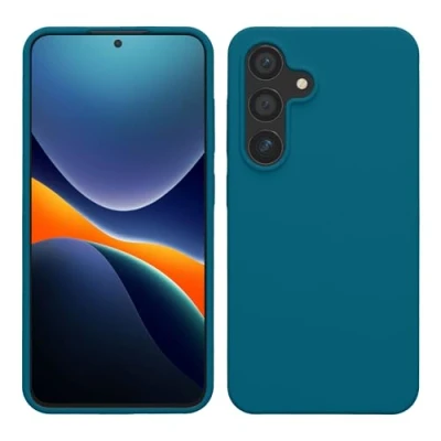 Afbeelding van kwmobile telefoonhoesje geschikt voor Samsung Galaxy S24 Hoesje met siliconen coating Smartphone case in mat petrol