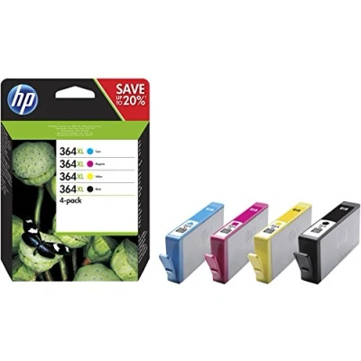 Image de HP 364XL Cartouches d&#039;Encre d&#039;Origine Pack de 4 Cyan Magenta Jaune Noir N9J74AE