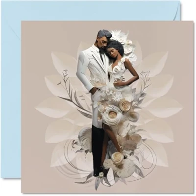 Afbeelding van Bruiloftskaarten voor koppels Big Day felicitatie en verlovingskaarten, goed gemaakte felicitatiekaarten, 145 mm bruiloftswenskaarten koppels, verloofde, verloofde (niet 3D of