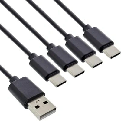 Afbeelding van InLine 35146 USB kabel 2.0 0,5 m A 4 x C Zwart