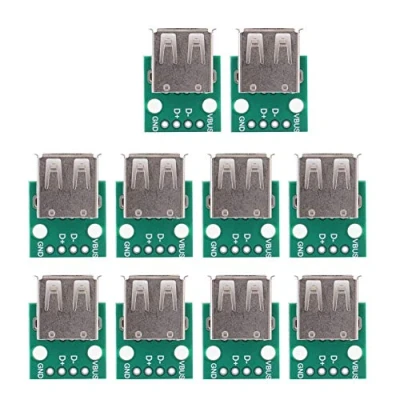 Afbeelding van 10 stuks USB naar DIP adapter 2,54 mm pitch type A Buchse Breakout Board PCB Konverter Modul