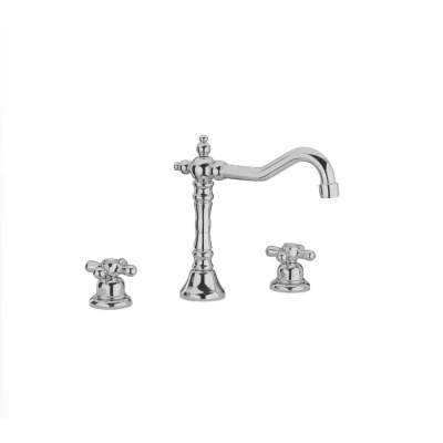 Afbeelding van Huber Croisette 3 gats Thermostatische Wastafelmengkraan Brons CST7201027