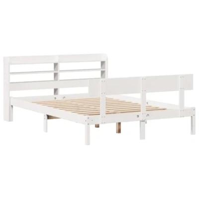 Afbeelding van vidaXL Bedframe zonder matras massief grenenhout wit 120x200 cm
