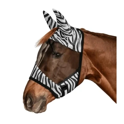 Afbeelding van Waldhausen Zebra vliegenmasker Pony Zwart Wit