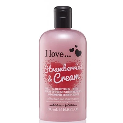 Afbeelding van I Love...Strawberries and Cream Bath Shower Gel 500 ml.