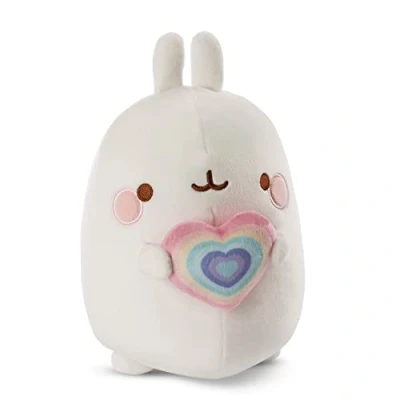 Afbeelding van Molang 48223 knuffeldier met regenbooghart, 12 cm, schattige ster van sociale media en televisie om te knuffelen, spelen lief hebben