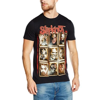 Afbeelding van Slipknot New Masks Heren T shirt XL Zwart