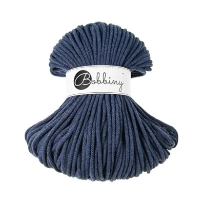 Afbeelding van Bobbiny Gevlochten macramétouw 100% gerecycled katoen (jeans) 50 m