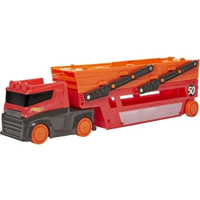 Afbeelding van Hot Wheels Mega Transporter, vrachtwagen voor het vervoer van maximaal 50 kleine auto&#039;s, gesloten verpakking, kinderspeelgoed, GWT37
