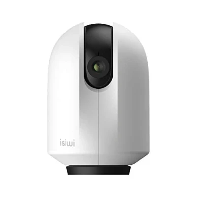 Afbeelding van Isiwi Ronde gemotoriseerde wifi IP camera voor bewaking, panoramisch zicht, bewegings en geluidsdetectie, bidirectionele audio, babymonitor, IR LED, compatibel met Alexa, 4MP (ISW DPI4M)