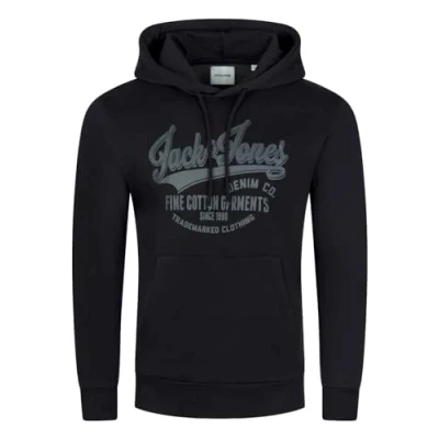 Afbeelding van Jack &amp; Jones Heren trui JJEADRIAN regular fit Zwart XXL Volwassenen Hoodie Capuchon Sweatshirt