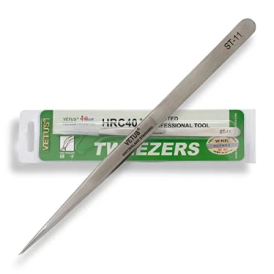 Afbeelding van P Beauty Cosmetic Accessories VETUS ST 11 pincet voor wimperverlengingen, ideaal individuele wimpers en volumetechniek, met beschermkap (ST 11)