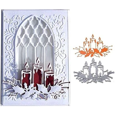 Afbeelding van U horizon Stanssjablonen voor kaarsen, scrapbooking, metalen reliëf, album, kaarten, knutselen